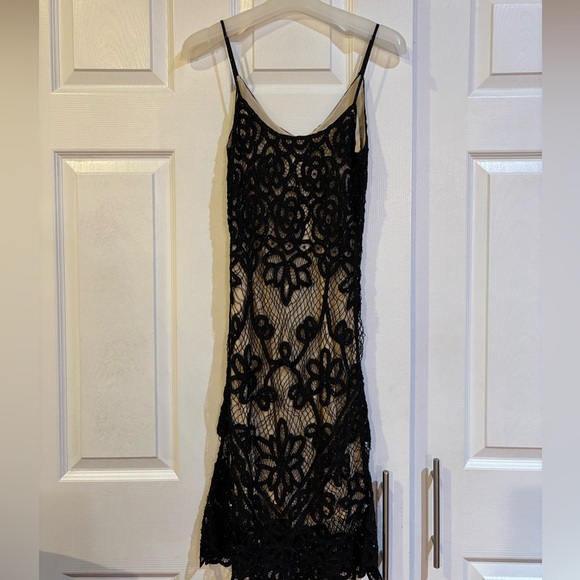 Basix II Black Lace Slip Dress - Picture 2 of 4